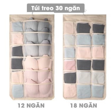 Túi Vải Treo Đồ Lót 2 Mặt 30 Ngăn - Tiết Kiệm Không Gian, Đa Năng, Giá 30.990đ 10