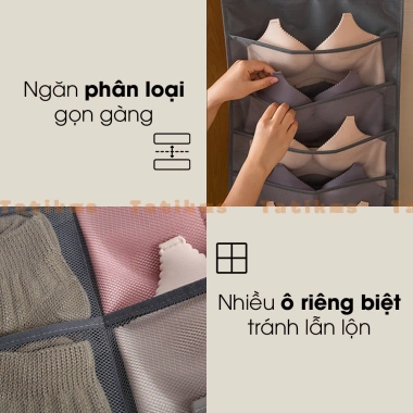 Túi Vải Treo Đồ Lót Uchuu 2 Mặt Nhiều Ngăn - Treo Tường & Tủ, Giá chỉ 35.000 VND 7