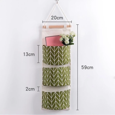 Túi Vải Treo Tường 3 Ngăn Đa Năng Đựng Đồ Cá Nhân Tiện Dụng Văn Phòng Phẩm Sáng Tạo