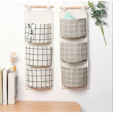 Túi Vải Treo Tường 3 Ngăn Đa Năng Đựng Đồ Cá Nhân và Văn Phòng, Giá 22.328₫, Giao Nhanh