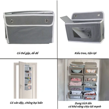 Túi vải treo tường đa lớp - Treo tủ quần áo, đồ lót, giá ưu đãi 79.000₫ 7