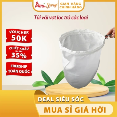 Túi Vải Vợt Lọc Trà Đa Cỡ Nhỏ Vừa To – Tiện Lợi, Tái Sử Dụng cho Trà và Sữa Hạt