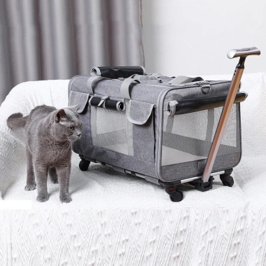 Túi vận chuyển chó mèo size lớn 20kg - bánh xe & tay kéo, giảm giá 895.000₫