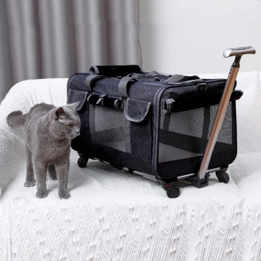 Túi vận chuyển chó mèo size lớn 20kg - bánh xe & tay kéo, giảm giá 895.000₫