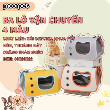 Túi Vận Chuyển Moorpet 3.402 - Cửa Hông Chống Nước, Địu Mèo Thoáng Khí 119k