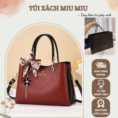 Túi xách cầm tay nữ trung niên cao cấp Quà tặng mẹ ý nghĩa kèm khăn quấn, giảm còn 420.000đ