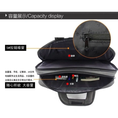 Túi xách cặp công sở YAJIE T07 đen 14 inch - Đựng laptop, free ship, 1.35 triệu 4