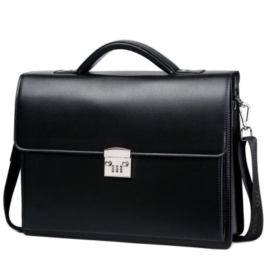 Túi xách cặp da giáo viên công sở T23 khóa số 14 inch da bò Nâu-Đen - Free ship, giảm còn 1.8tr 10