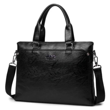 Túi xách cặp da JEEP BULUO 38x28x6cm laptop công sở – Free ship, giảm 18% – Nâu, Đen
