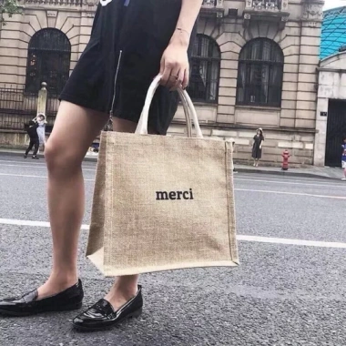 Túi Xách Cói Merci Vintage Phong Cách Hàn Quốc - Nhẹ Gọn, Siêu Hot, Thời Trang Đi Biển Dạo Phố Giá 39.900 VND 10