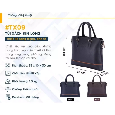 Túi Xách Công Sở Kim Long TX09 Đựng Laptop & Giấy A4 - Thời Trang, Giá 299k 9