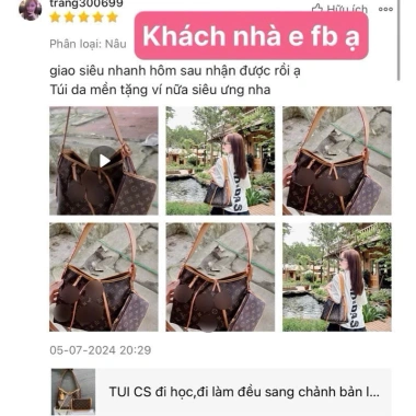 Túi xách công sở nâu cam size M - Đi học, đi làm, tặng ví, miễn phí ship - 195k 2