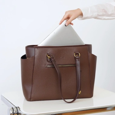 Túi xách công sở nữ LIMI size lớn, vừa laptop 16inch A4, tote da 4 màu - 415k 5