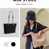 Túi xách công sở nữ tote da PU lớn đeo vai, đựng A4 laptop, dây xích khoá kéo size 32, giá 186k 2