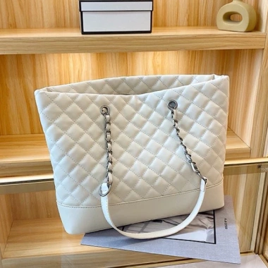Túi xách công sở nữ tote da PU lớn đeo vai, đựng A4 laptop, dây xích khoá kéo size 32, giá 186k
