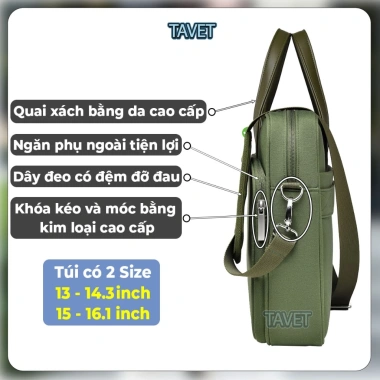 Túi Xách Công Sở TAVET TCS2 Chống Sốc, Chống Nước, Đựng Laptop 14-15.6 inch - Bảo Vệ Đỉnh Cao, Giá 285.813₫