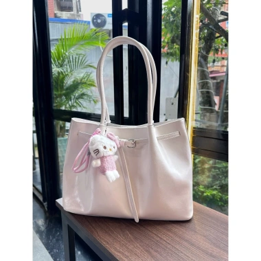 Túi xách công sở tote 35cm basic, kèm gấu xinh, đeo vai thoải mái, chỉ 180k