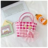 Túi Xách Đan Lưới Cầm Tay Đi Biển Picnic và Đi Chơi Đa Màu Rực Rỡ Kèm Charm Cute 8