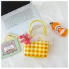 Túi Xách Đan Lưới Cầm Tay Đi Biển Picnic và Đi Chơi Đa Màu Rực Rỡ Kèm Charm Cute 9