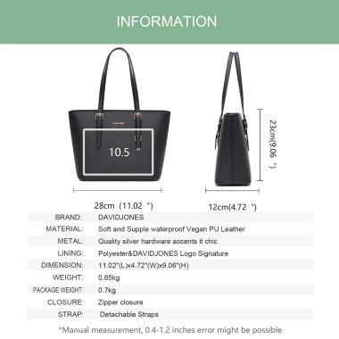 Túi xách DAVID JONES da pu cỡ vừa thời trang nữ - Giá ưu đãi 529.000₫