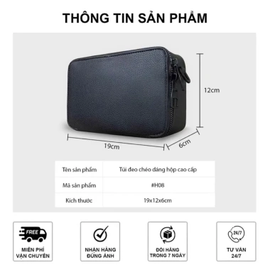 Túi Xách Đeo Chéo Nam Size 20 - Nhiều Ngăn Đựng Đồ Dùng Cá Nhân, Giá 189k