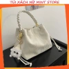 Túi xách đeo chéo nữ Mint Store - Quai sam, khóa dây rút, da nhung mềm, 93.000₫