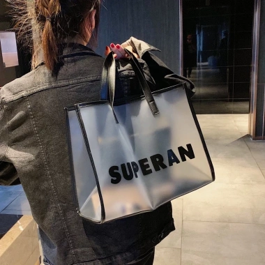 Túi xách đeo vai nhựa trong suốt Superan - Thời trang đi biển, shopping, giá 159.000₫