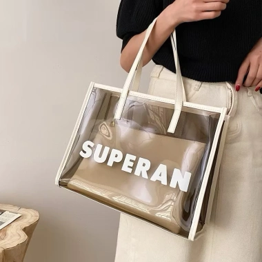 Túi xách đeo vai nhựa trong suốt Superan - Thời trang đi biển, shopping, giá 159.000₫