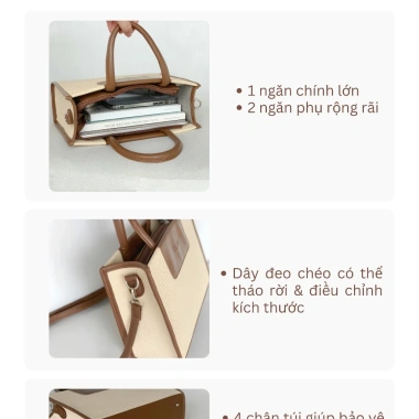 Túi xách đeo vai nữ GILAN Elia bag size vừa iPad, sổ A5 - Giá ưu đãi 379k