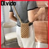 Túi xách đeo vai OLVIDO Ví điện thoại dệt rỗng nhẹ, màu trơn, giảm 20% chỉ 120.960đ
