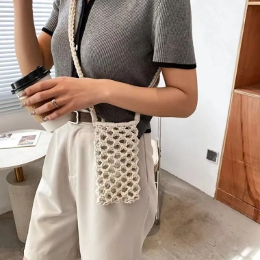 Túi xách đeo vai OLVIDO Ví điện thoại dệt rỗng nhẹ, màu trơn, giảm 20% chỉ 120.960đ 8