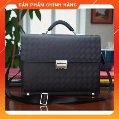 Túi xách dệt nổi caro da bò thật – Quà sinh nhật nam, có sẵn, giá 4.89 triệu
