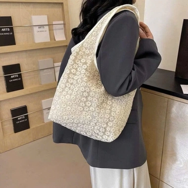 Túi xách đi biển dạo phố thêu ren hoa lưới, đeo vai dễ thương, giảm còn 125.000₫ 6