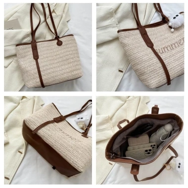 Túi xách đi biển họa tiết Summer nữ phong cách Hàn Quốc tote lớn H273 giá 129k 7