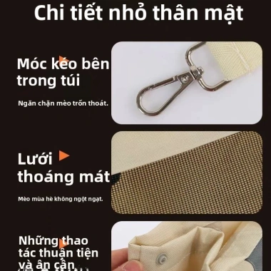 Túi Xách Di Động Cho Mèo - Ba Lô Đeo Vai Chéo Tiện Lợi, Dùng Được Mọi Nơi 5