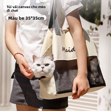 Túi Xách Di Động Cho Mèo - Ba Lô Đeo Vai Chéo Tiện Lợi, Dùng Được Mọi Nơi 6