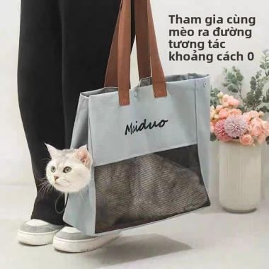 Túi Xách Di Động Cho Mèo - Ba Lô Đeo Vai Chéo Tiện Lợi, Dùng Được Mọi Nơi 7