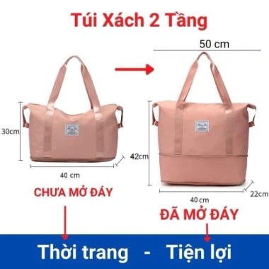 Túi xách du lịch cỡ lớn 2 tầng đa năng, nhiều ngăn, chống thấm, đựng mỹ phẩm, có cài - Giá chỉ 50.000₫ 8