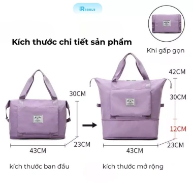 Túi Xách Du Lịch Thể Thao Đa Năng 2 Tầng, Ngăn Đáy Giày Dép, Chống Thấm, Gấp Gọn - 105k