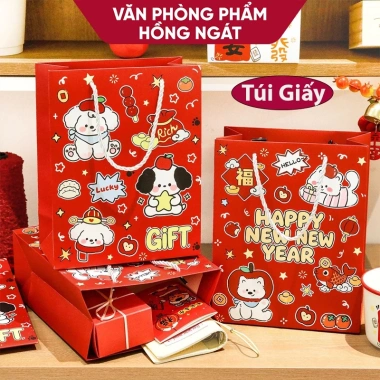 Túi xách giấy cứng họa tiết Tết cute, túi quà Tết dễ thương, giảm giá 14.900₫ 6 Túi xách giấy cứng họa tiết Tết cute, túi quà Tết dễ thương, giảm giá 14.900₫ 6