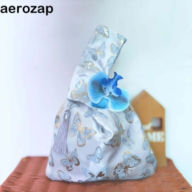 Túi xách Hanfu Trung Quốc, đeo cổ tay thắt nút hoa, đựng mỹ phẩm, giảm 20%