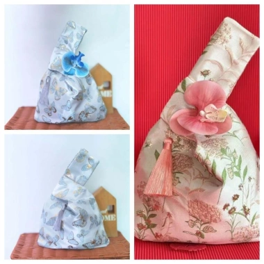 Túi xách Hanfu Trung Quốc, đeo cổ tay thắt nút hoa, đựng mỹ phẩm, giảm 20%