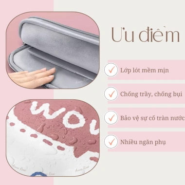 Túi xách laptop cao cấp phong cách Hàn Quốc, đệm mềm mại, chống sốc 15.6-14-13 inch, giảm giá 19,000₫
