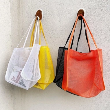 Túi xách lưới xuyên thấu cỡ lớn đeo vai thời trang cho chuyến đi biển du lịch 2