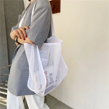 Túi xách lưới xuyên thấu cỡ lớn đeo vai thời trang cho chuyến đi biển du lịch 4