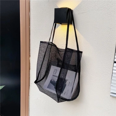 Túi xách lưới xuyên thấu cỡ lớn đeo vai thời trang cho chuyến đi biển du lịch 7