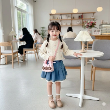 Túi Xách Mini Nữ Bé Gái Họa Tiết Chấm Bi và Hoa, Khóa Kim Loại, Lông Móc YT99 Giá Ưu Đãi 79.000₫