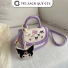 Túi xách mini nữ Kuromi cầm tay đeo chéo thời trang, kèm tag cho mẹ và bé - chỉ 89.000₫