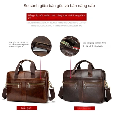 Túi xách nam công sở da bò cao cấp BEEGEE CCS5.546 cho laptop 14 in - Giá ưu đãi 759.000 3 Túi xách nam công sở da bò cao cấp BEEGEE CCS5.546 cho laptop 14 in - Giá ưu đãi 759.000 3