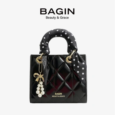 Túi Xách Nữ BAGIN Dáng Vuông Da Trơn Bóng - Tặng Khăn Lụa & Móc Treo, 379.000 VND 2